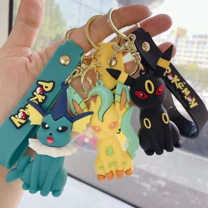 Lot de 10 porte-clés Pokémon Glaceon Umbreon Leafeon Flareon Eevee, pendentif, jouet, cadeaux de Noël