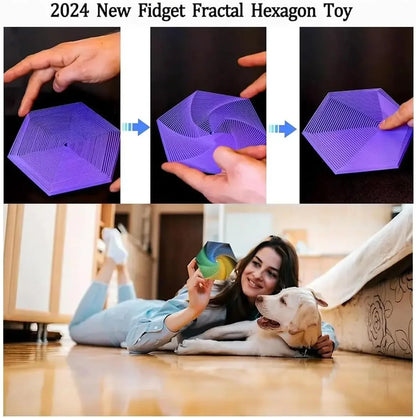 Fractal Fidget Hexagon 2024 New Hexagon Spiral Desktop Toys 3D Printing fingertip Toys for Adult Office Stress Relief 6/ 11CM