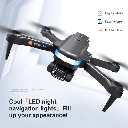 2024 Nouveau drone H26 4K professionnel équipé d'une double caméra HD grand angle 1080P Moteur sans balais pliable Flux optique v8