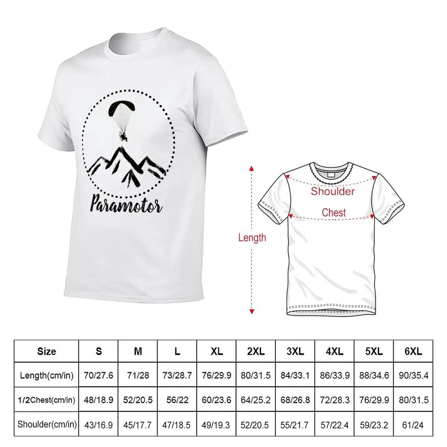 T-shirt Paramotor T-shirts mignons hauts hauts t-shirts ajustés pour hommes