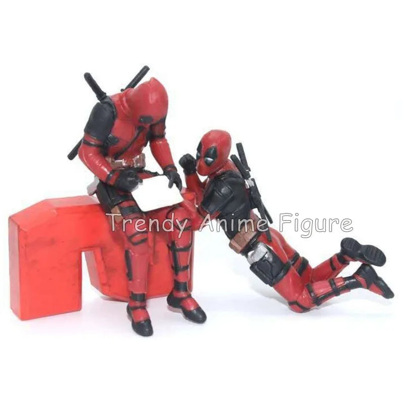 Mini Deadpool Action Figure Decorations Doll Sitting Posture Model Toys Anime Superheroe New Mutants Figurine for Child's Gifts