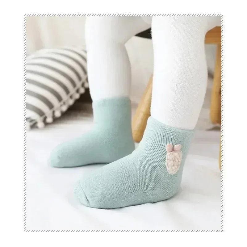 Chaussettes chaudes d'hiver pour bébé, mignonnes et douces, chaussettes pour nouveau-né, fille, lapin, bébé, garçon, chaussures pour tout-petits