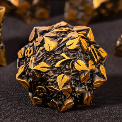 OUKELANWO Root Metal Dice Set DND, Dés polyédriques de donjon et de dragon, Dés D&amp;D pour jeu de rôle RPG D20 D12 D10 D8 D6 D4