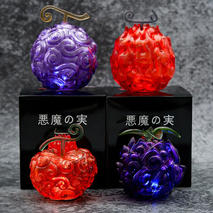 GK ONE PIECE Devil Fruit Modèle Figurine Démon Op-Op Fruit Flamme-Flamme Fruit Gum-Gum Fruit Collection Lumineuse Poupée Jouets