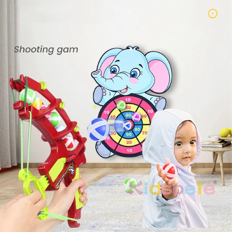 Dinosaur Slingshot Arrow Sticky Ball DartBoard Shooting Bow Target Elephant Educational Kids Play Arrow Toy For Children Gifts