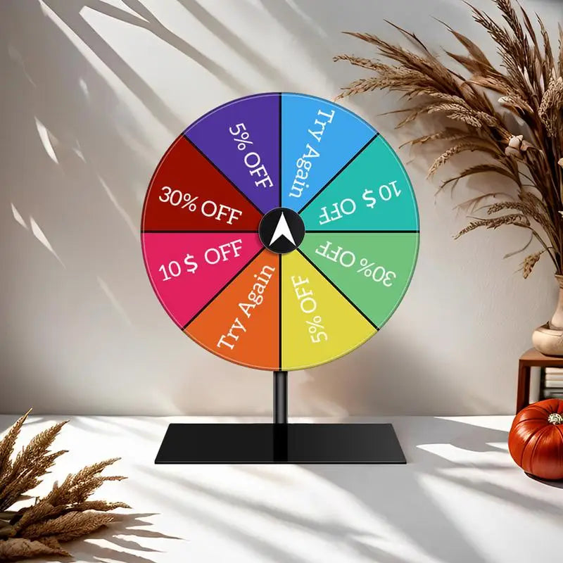 Roue de prix effaçable à sec, jeu de roulette de couleur, roue de rotation modifiable en acrylique pour prix, roue de prix de table