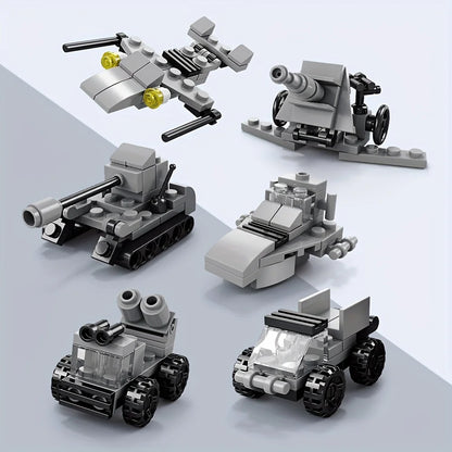 6 In 1 Kids Bricks Toys 137pcs Towed Cannon Model Building Block  Armored Vehicle Assembled Building Blocks Toys Birthday Gifts