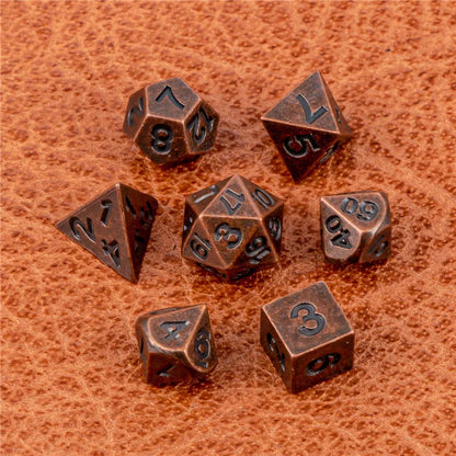 Ensemble de dés KERWELLSI DND MiNi Dice D&amp;D, dés de jeu de rôle en métal polyédrique Dungeon et Dragon, dés faits à la main D20 D12 D10 D8 D6 D4