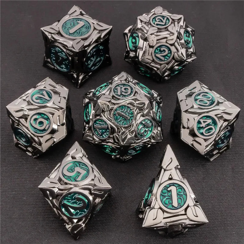 KERWELLSI Tree Root Dnd Metal Dice Set D&amp;D, D+D Polyédrique Dés Pour D dnd D Dungeon et Dragon Pathfinder Jeu de Rôle Dés