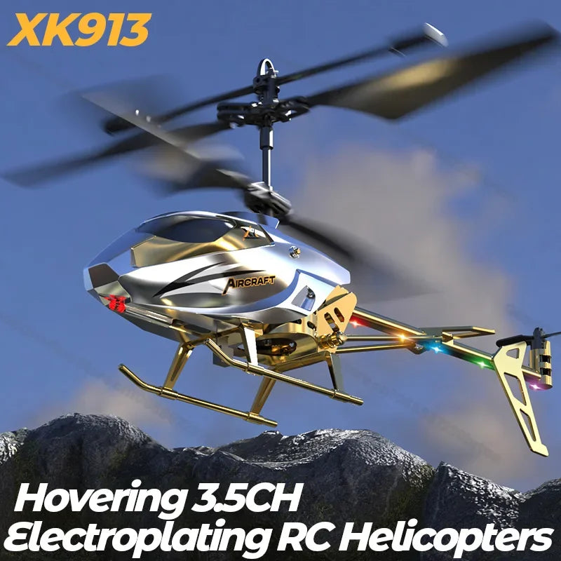 2024 Rc Helicopter Xk913 3.5Ch 2.5Ch Remote Control plane Aircraft Fall Resistant Type-C Charge LED Outdoor Flying Toys for Kids