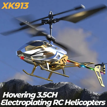 2024 Rc Helicopter Xk913 3.5Ch 2.5Ch Remote Control plane Aircraft Fall Resistant Type-C Charge LED Outdoor Flying Toys for Kids