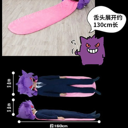 Pokemon Cartoon Kawaii Gengar Peluche Poupée Sieste Anime Manga Périphérique Elfe Langue Sommeil Oreiller Multi-Usage Couverture Jouets En Peluche