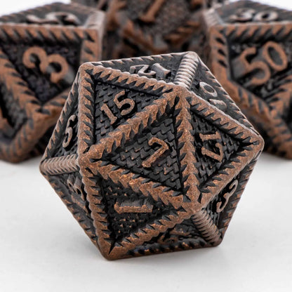 Juego de dados D&amp;D KERWELLSI DND, dados de metal poliédricos para juegos de rol de mazmorras y dragones, dados hechos a mano D20 D12 D10 D8 D6 D4