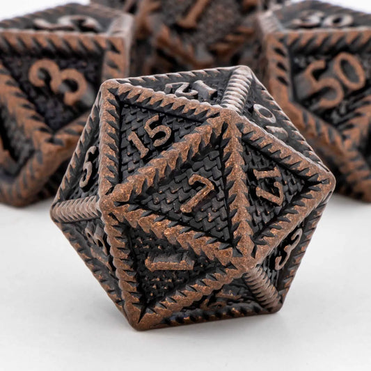 Juego de dados D&amp;D KERWELLSI DND, dados de metal poliédricos para juegos de rol de mazmorras y dragones, dados hechos a mano D20 D12 D10 D8 D6 D4