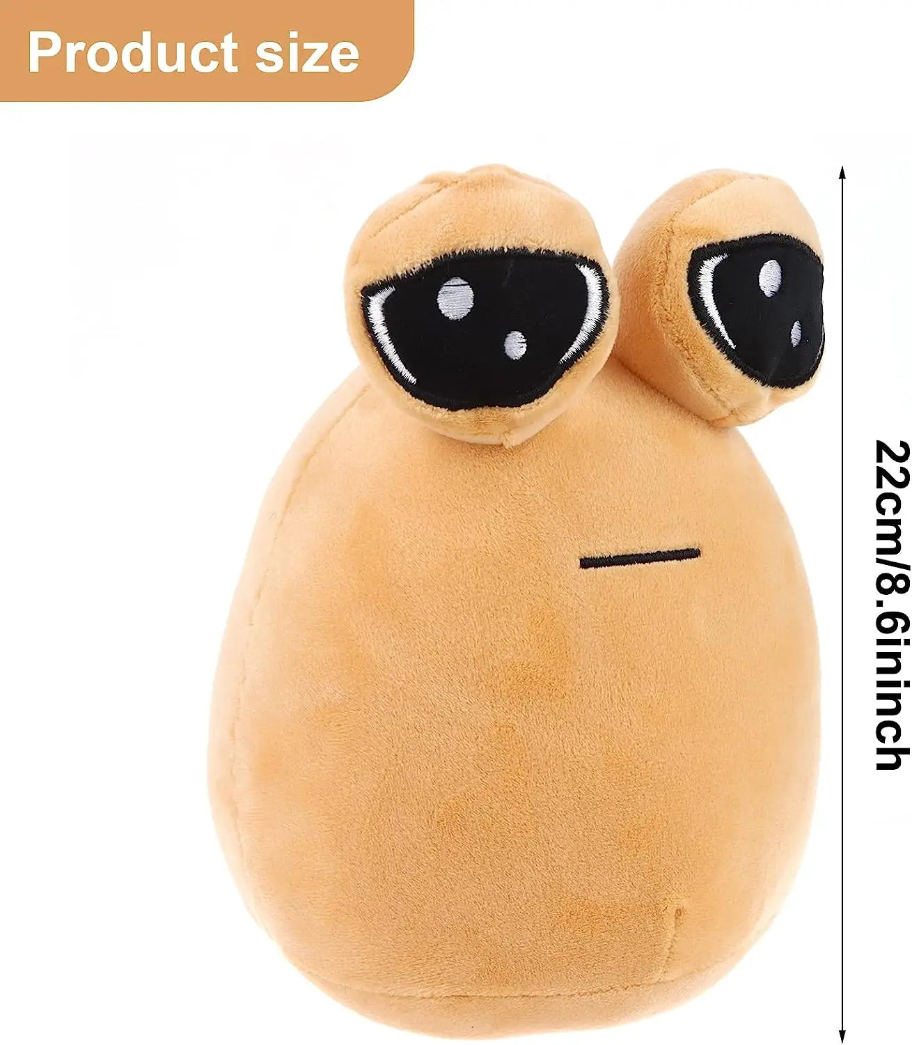 Peluche de extraterrestre de dibujos animados de Pou de 22 cm/8,6 pulgadas, muñeco de peluche kawaii, figura de juego popular, regalos para fanáticos