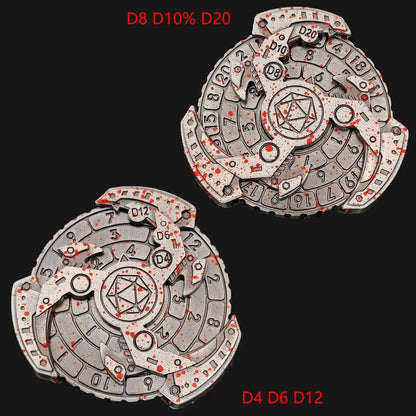 Dados mecánicos giratorios DND con punta de dedo, dados de metal para juegos de rol de mazmorras y dragones, ruleta giratoria, juego de dados de metal