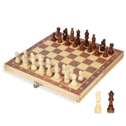 Juego de ajedrez plegable de madera magnético grande, tablero de juego de fieltro de 29 cm/34 cm/39 cm, almacenamiento interior, regalo para niños y adultos, juego familiar, ajedrez de jabalí