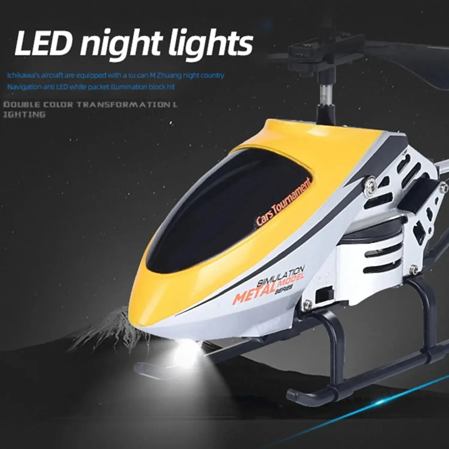 Avión de control remoto de aleación de 3,5 pasos, helicóptero de carga USB con luz LED, avión RC inalámbrico, juguete, regalo de cumpleaños para niños