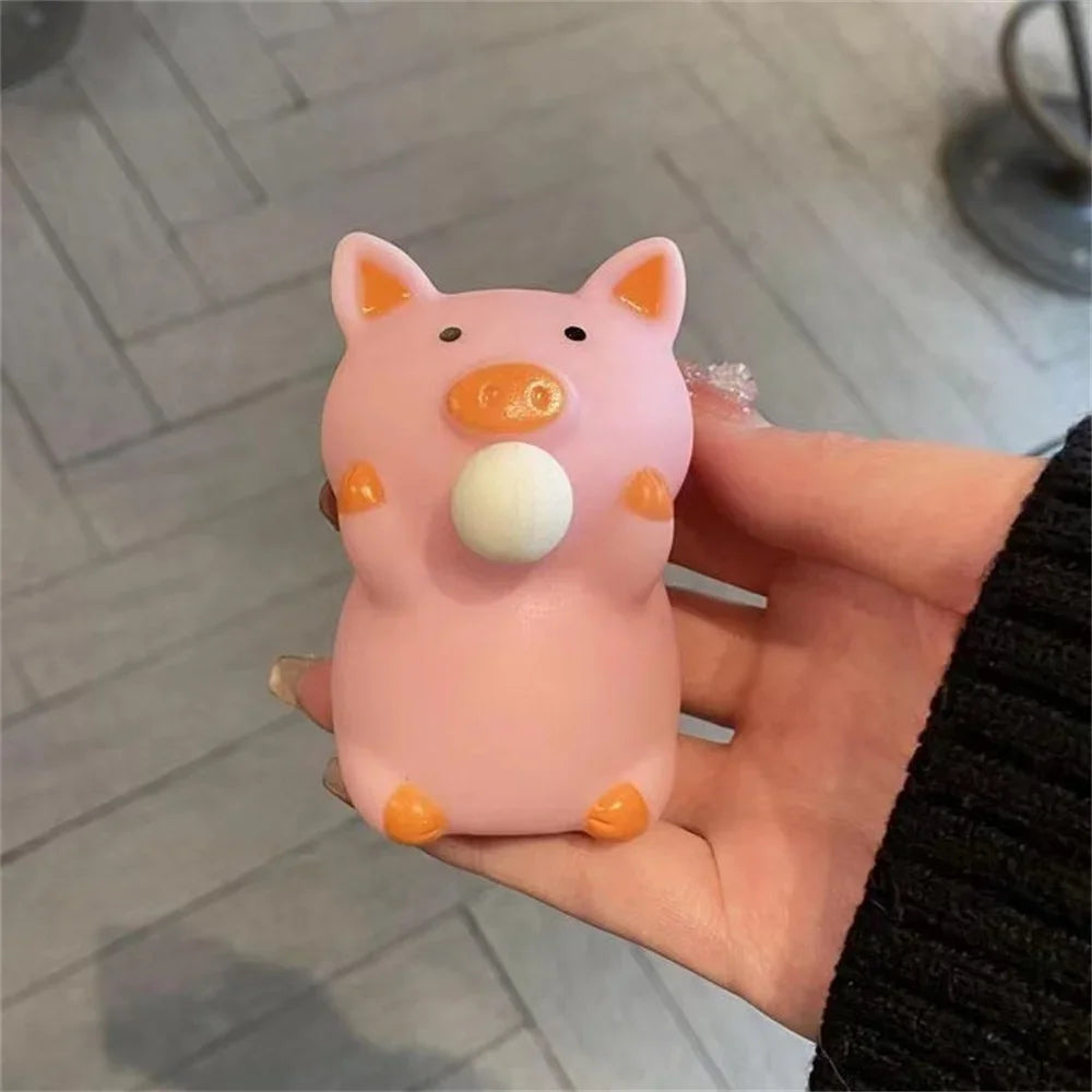 Cartoon Pig Spit Bubbles Pinch Music Vent Toys Cute Decompression TPR Material Squeeze Spit Bubbles Decompression Artifact Toys