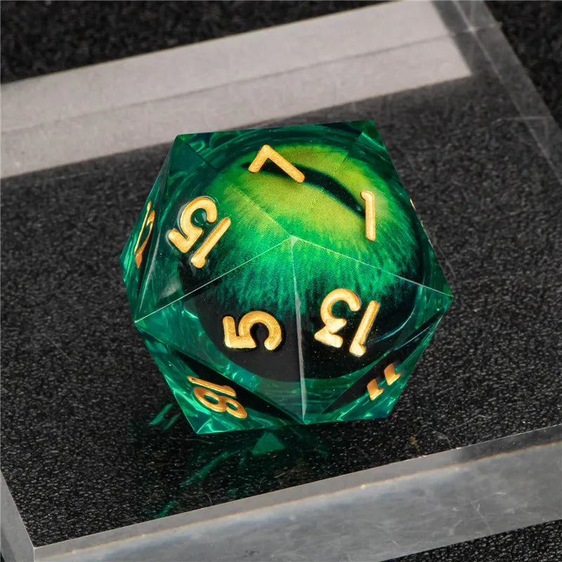 Dados D20 individuales de 33 mm con ojo de observador de KERWELLSI, dados DND D&amp;D de 20 caras para Dungeon and Dragon, dados para juegos de rol, dados D y D