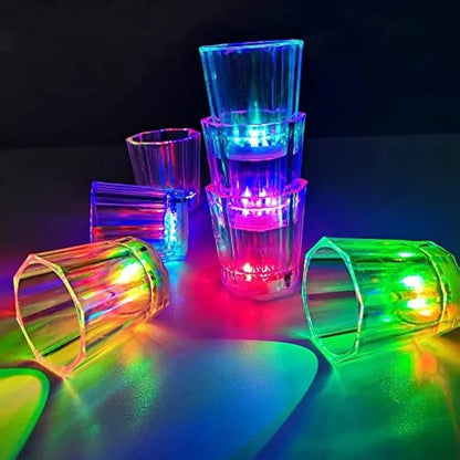 24 vasos de chupito iluminados con luz LED que brillan en la oscuridad para cumpleaños, bodas, festivales, etc.