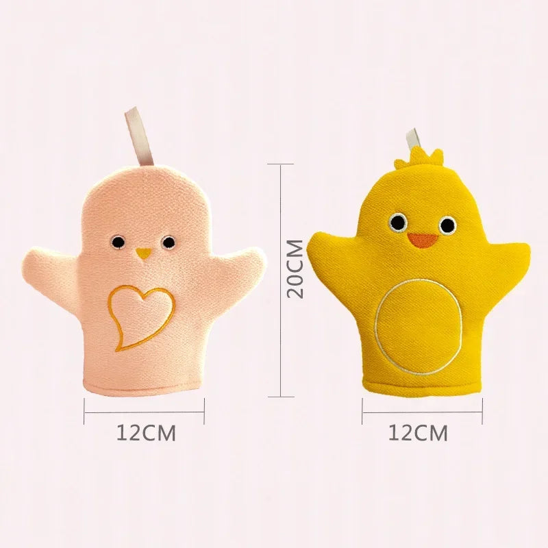 Cartoon Baby Bath Gloves for Children Adults Bath Brushes Washcloth Scrubbing Gloves Body Clean Tool Sponge Bathroom Accessories