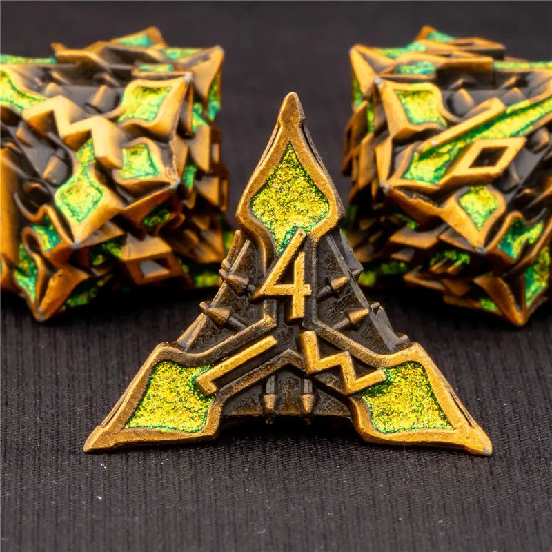 OUKELANWO DND Metal Dice Set D&amp;D, dés de jeu de rôle polyédriques Dungeon et Dragon, dés de jeu RPG D et D D20 D12 D10 D8 D6 D4