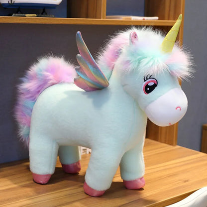 Jouet en peluche licorne aux ailes arc-en-ciel fantastiques et brillantes, jouet géant en peluche pour enfants