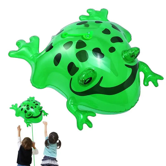 Frog Toy Luminous Inflatable Frog Turtle Toy Cartoon Jungle Animal Toy Fun Kids Party Favors Frog Party Decorations