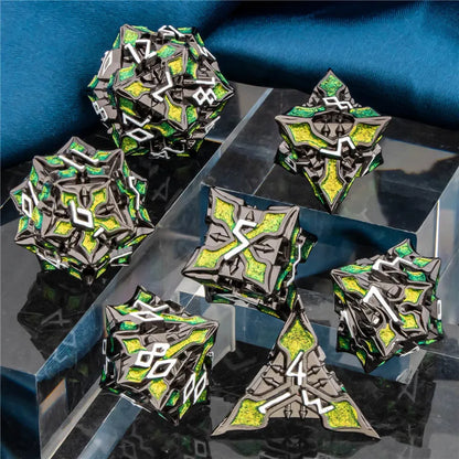 OUKELANWO DND Metal Dice Set D&amp;D, dés de jeu de rôle polyédriques Dungeon et Dragon, dés de jeu RPG D et D D20 D12 D10 D8 D6 D4