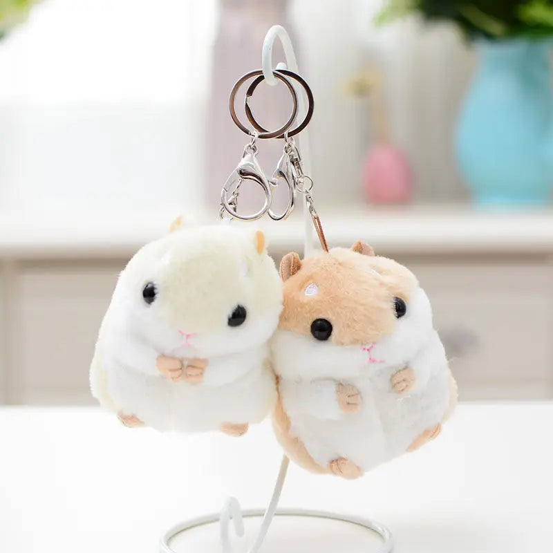 Juguetes de peluche Animales Niños juguetes llavero Peluche 10cm Hámster colgante Muñecas Kawaii Niños Niño Regalos de Navidad Bolsa Muñeca Para bebé