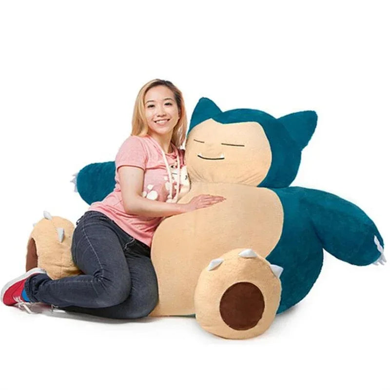 Housse de canapé géante en peluche Pokémon Snorlax 160 cm/150 cm, oreiller Snorlax avec fermeture éclair pour cadeau