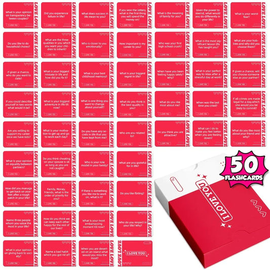 50pcs new  couples Q&A interactive card board game interactive dialogue English game card Valentine's Day gift