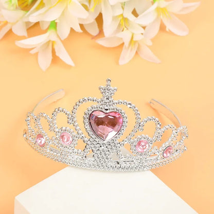 Conjunto de 2 tiaras de princesa, accesorios de joyería para niños, tiara + varitas mágicas, regalo para fiesta de Navidad, festival, tocados para niñas