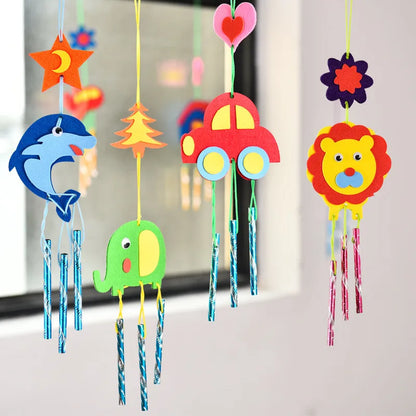 Creative DIY Handmade Wind Bell Chime Non-woven Fabric Toy for Girls Kindergarten Art And Crafts Windbell Toys Home Ornaments