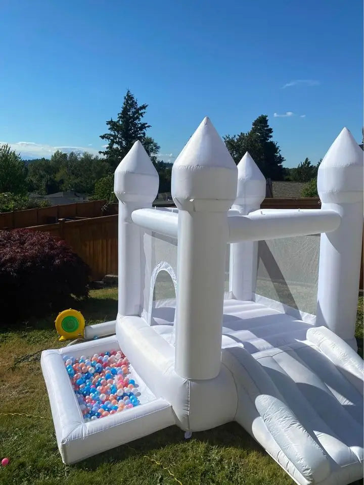 Commercial Grade PVC/Oxford Inflatable Bubble House White Bounce House with Slide for Party/Event/Wedding for sale