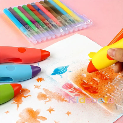 Ensemble de peinture en aérosol pour enfants, marqueur électrique, fournitures de graffiti, stylo 12 couleurs, marqueurs, stylo à souffler, peintures aquarelles lavables, stylos pour loisirs créatifs