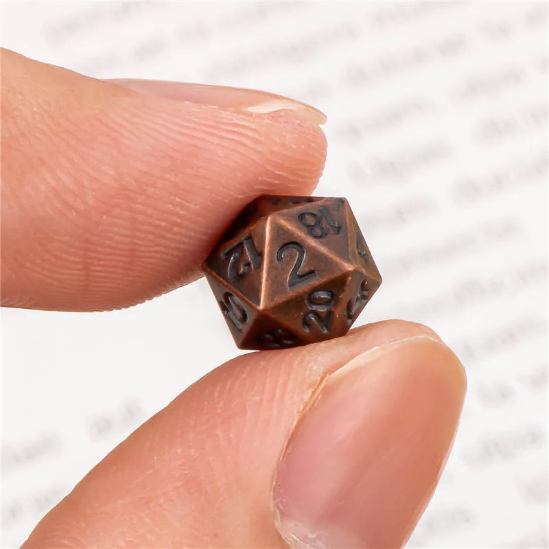 Ensemble de dés KERWELLSI DND MiNi Dice D&amp;D, dés de jeu de rôle en métal polyédrique Dungeon et Dragon, dés faits à la main D20 D12 D10 D8 D6 D4