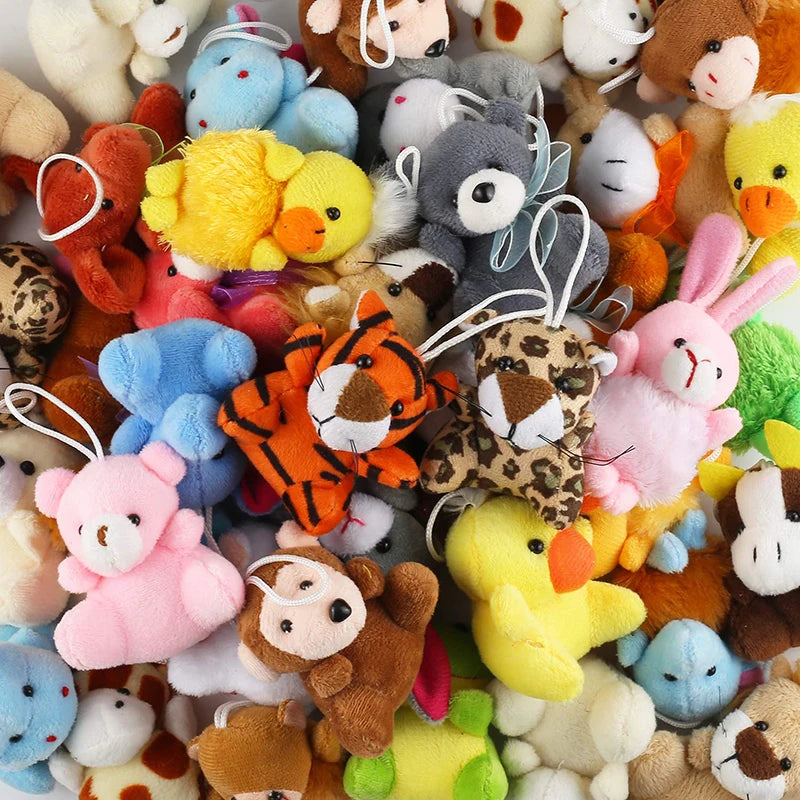 24 Mini Plush Animal Keychain Set Small Plush Keychain Decoration for Party Favor Teacher Student Award Goody Bag Filler Gift