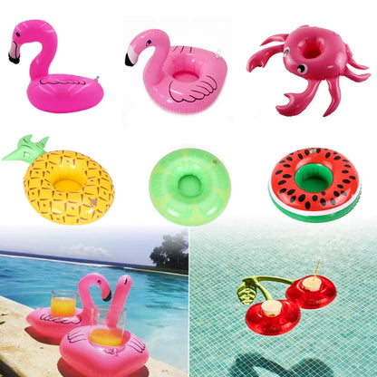 Mini porte-gobelet gonflable pour piscine, porte-gobelet flamant rose, flotteur de piscine, jouet de natation, décoration de fête, sous-verres de bar