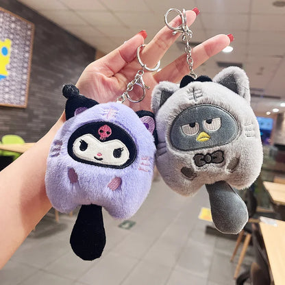 산리오 Fish Plush Keychain Cartoon Sanrio Plush Cinnamoroll 쿠로미 시나모롤 Pompompurin 키링 Cartoon Anime Pendant Kawaii Bag Decor Kid Girl