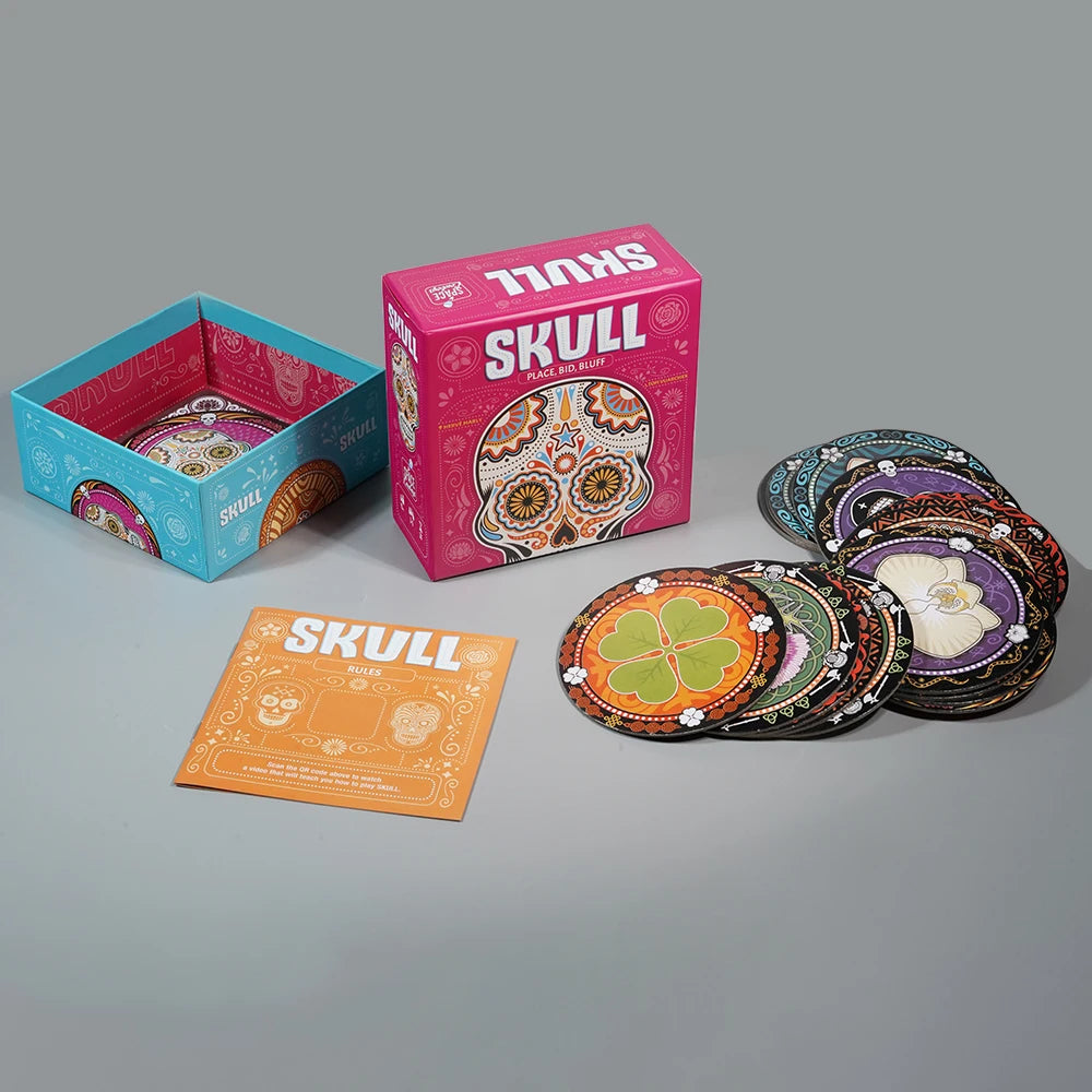 Skull Party Game Jeu de bluff et de stratégie Jeu de société 3-6 joueurs