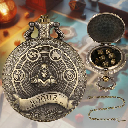 Steampunk Pocket watch Dice Xmas Gifts Pendant Mini Metal DND Dice 6mm pocket watch case Polyhedral DND dices for Christmas