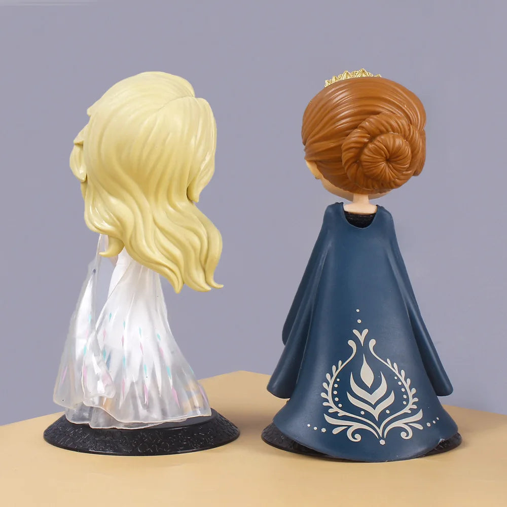 Frozen Cute Princess Queen Elsa & Anna Cake Home Decoration Collectible Figure Models Toys for Girls Birthday Gift