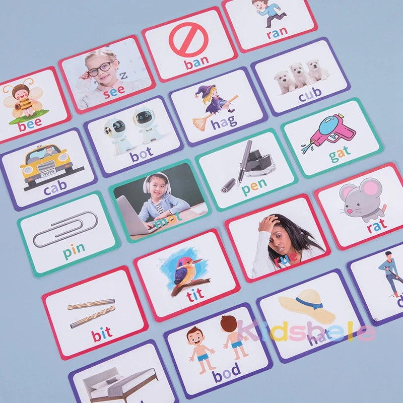 Juego de ortografía Juegos de palabras visuales Tarjetas didácticas de palabras del alfabeto para niños pequeños Reconocimiento de letras Juego de ortografía de letras