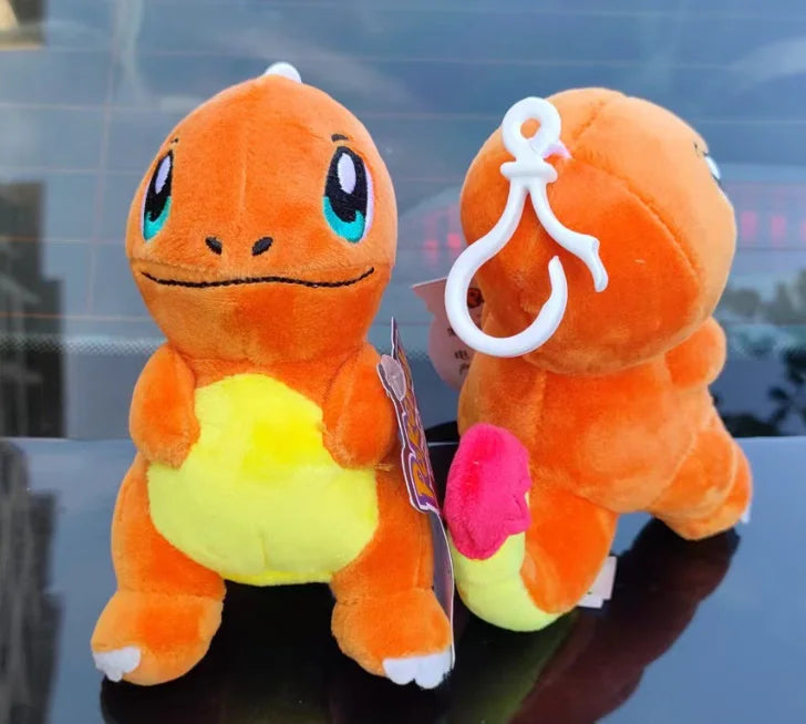 Lot de 20 porte-clés en peluche de 10 à 15 cm, pendentif Psyduck, Eevee, Bulbasaurs, Squirtles, Charmanders, jouets, cadeau