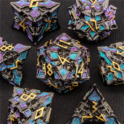 OUKELANWO DND Metal Dice Set D&amp;D, dés de jeu de rôle polyédriques Dungeon et Dragon, dés de jeu RPG D et D D20 D12 D10 D8 D6 D4