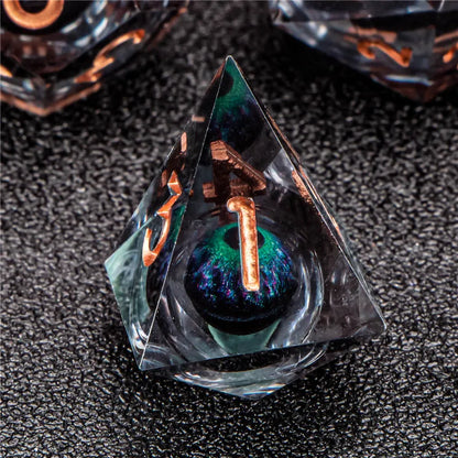 OUKELANWO DND Liquid Core Dice Set D&amp;D, dés polyédriques en résine à bord tranchant pour donjon et dragon, jeu de rôle RPG