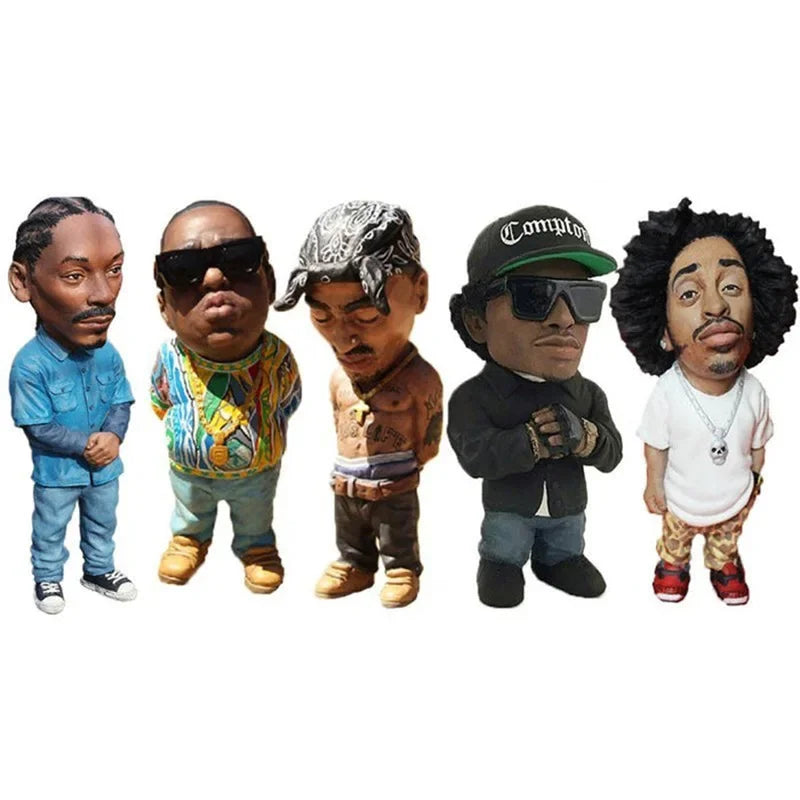 Figura de rapero de la estrella del rap de la costa oeste Tupac Snoop Dogg, modelo de colección de figuras de adorno geniales de juguete 2Pac de la estrella del hip hop original, regalo