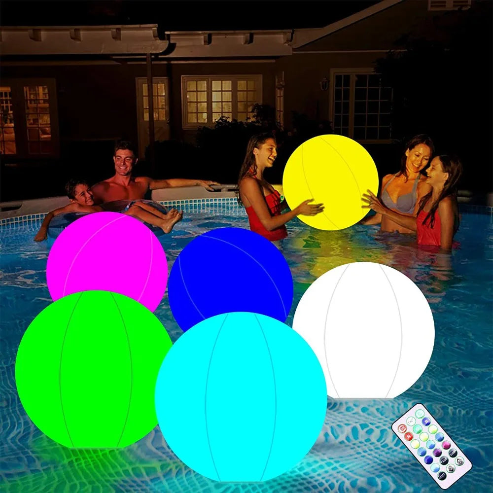 1 ballon gonflable d'extérieur pour piscine, jardin, grandes boules LED, jouet lumineux pour fête, piscine